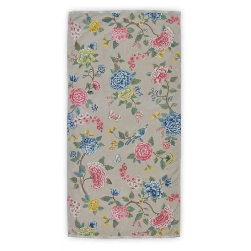 Pip Studio Good Evening bavlněná froté osuška khaki 70x140 cm