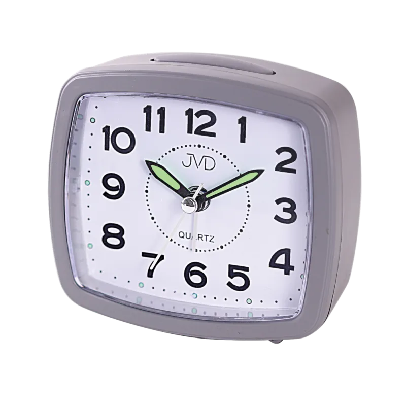 JVD Analogový ručkový šedý budík JVD SRP8506.2 s osvětlením