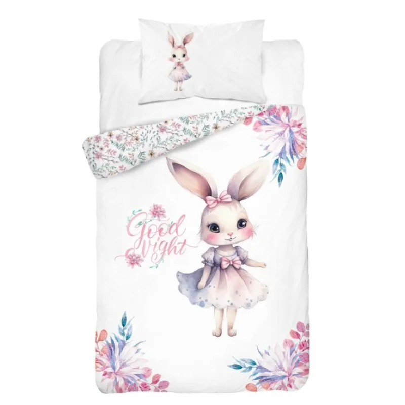 Bambusové obliečky do postieľky Zajačica 100x135/40x60 cm