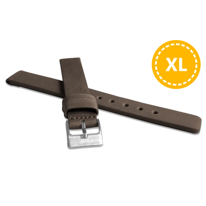 LAVVU XL Prodloužený hnědý hladký řemínek Plain z luxusní kůže Top Grain - 8 XL LSCXC08