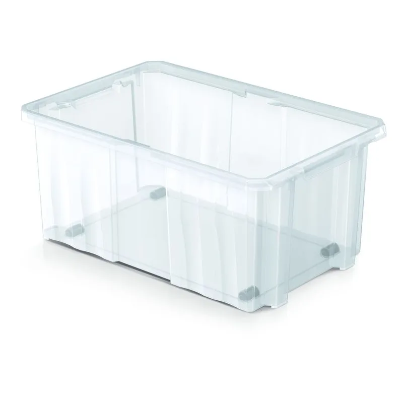 Plastový box úložný NCC24, transparentný, s kolieskami, 60×40×26 cm