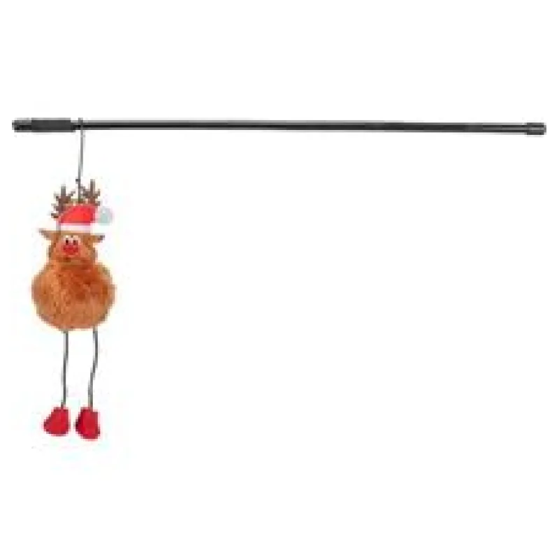 Xmas Reindeer Rod - vánoční hrací prut se sobem, plast/plyš 45 cm