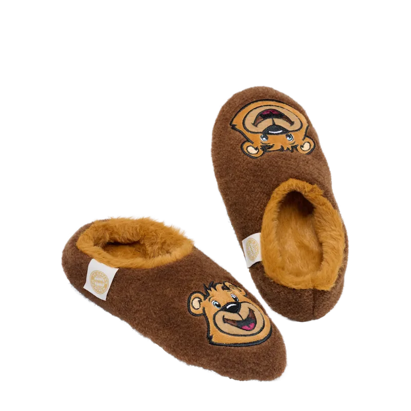 FC Bayern München - Bayern Mníchov Berni papuče hnedé detské