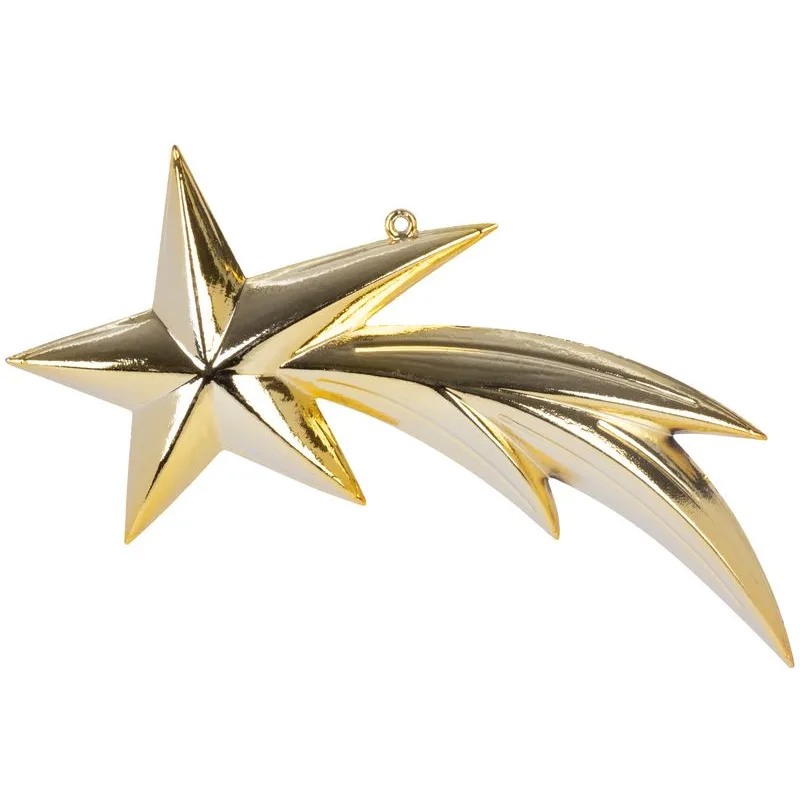 Vianočná ozdoba na stromček 1 ks, 23 cm, kométa, zlatá