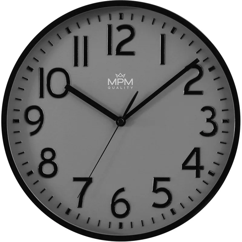 MPM Nástěnné černo-šedé elegatní hodiny MPM Naxer - B E01.4505.92