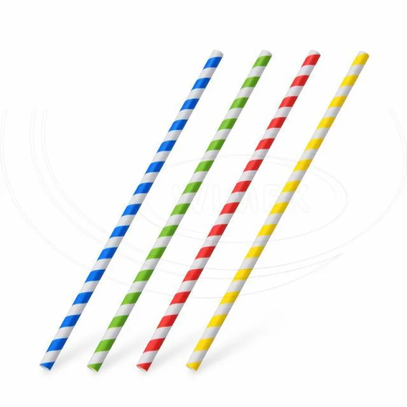 Slámky papírové rovné, barevný mix, spirála 20 cm, Ø 6 mm [25 ks] (40806 - 8B)