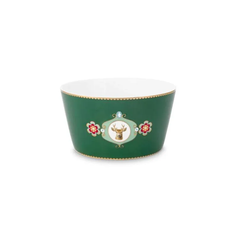 Pip Studio Love Birds miska Ø 15cm, tmavě zelená