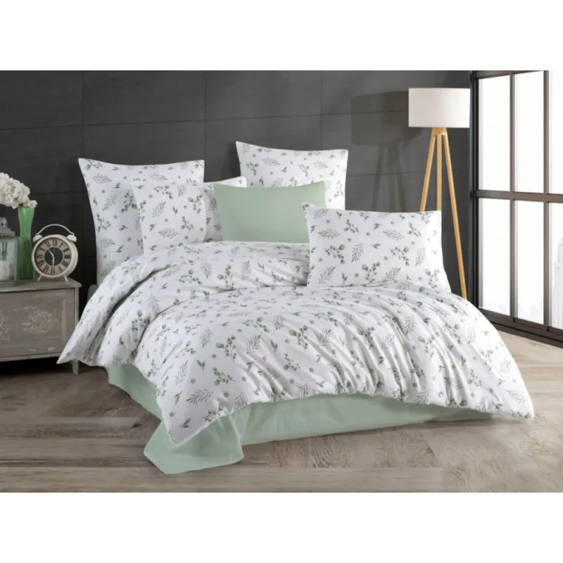 Bavlnené obliečky Jessie green 140x220/70x90 cm