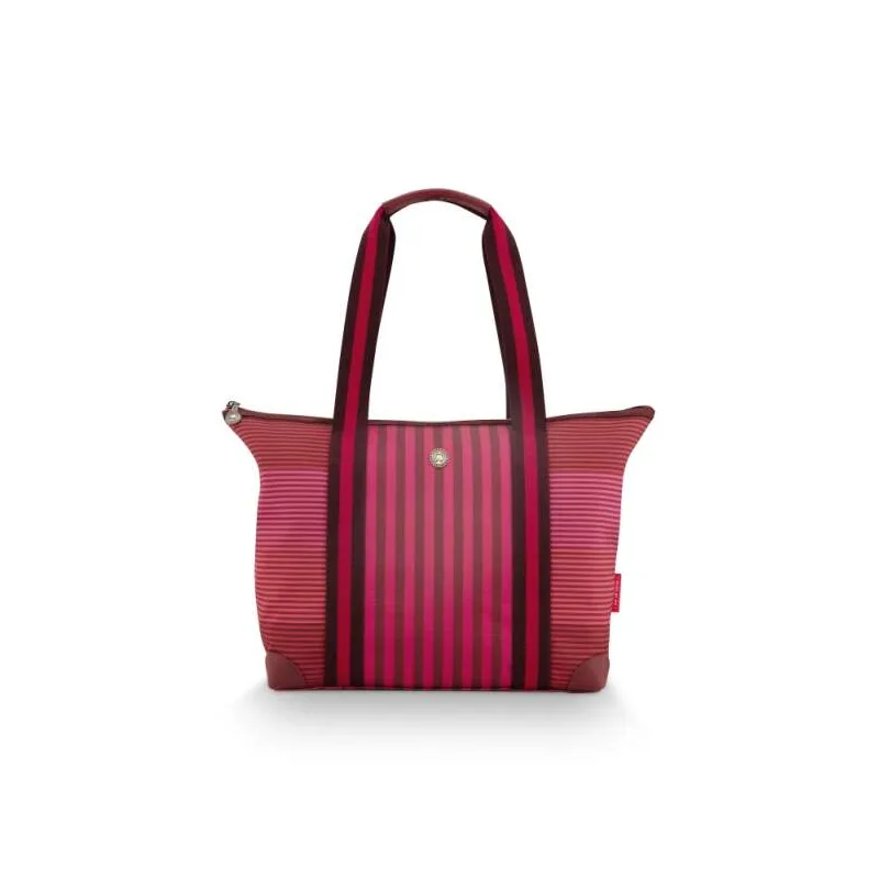 Pip Studio Tilda Stripe Plážová taška, růžová