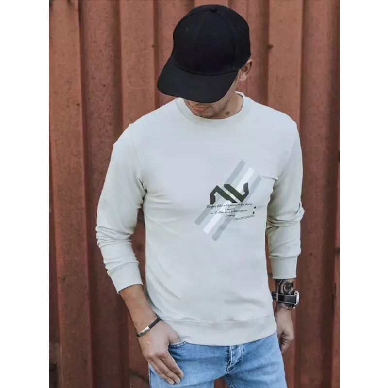 Dstreet pánska mikina BX5363 béžová XXL