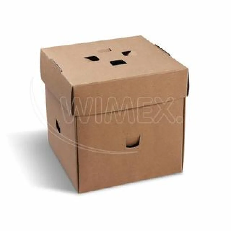 Burger box (PAP - FSC Mix) rozkládací nepromastitelný kraft kraft 145 x 145 x 150 mm [50 ks] (48505)