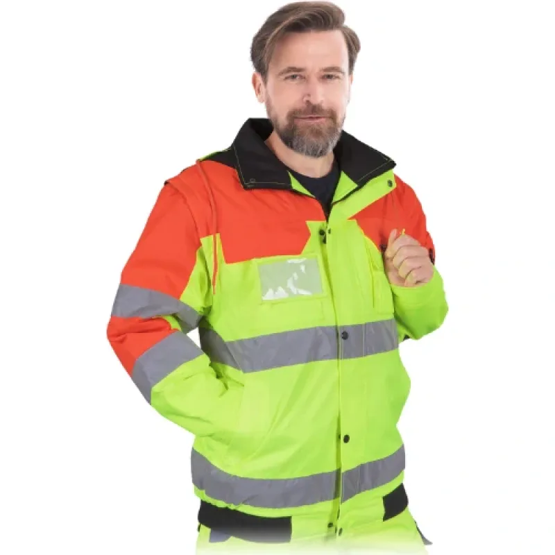 Leber&Hollman STRADA 2v1 reflexná zimná bunda žltá/oranžová