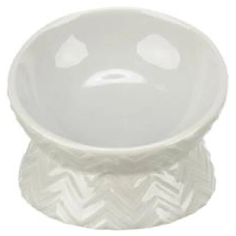 Keramická miska vyvýšená, ergonomický tvar světlešedá 0,15 l / 13 cm