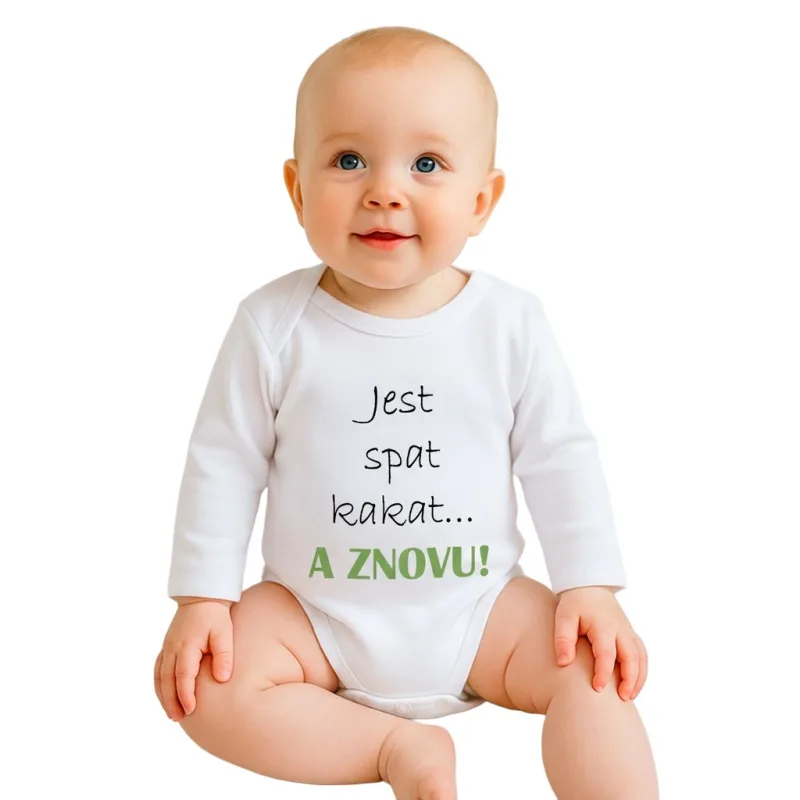 Body s potlačou New Baby Jesť spať kakať...a ZNOVU