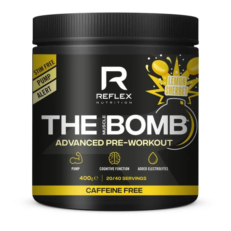 Reflex Nutrition The Muscle BOMB Caffeine Free 400 g - Reflex Príchuť: Citrón sorbet - Bez kofeínu