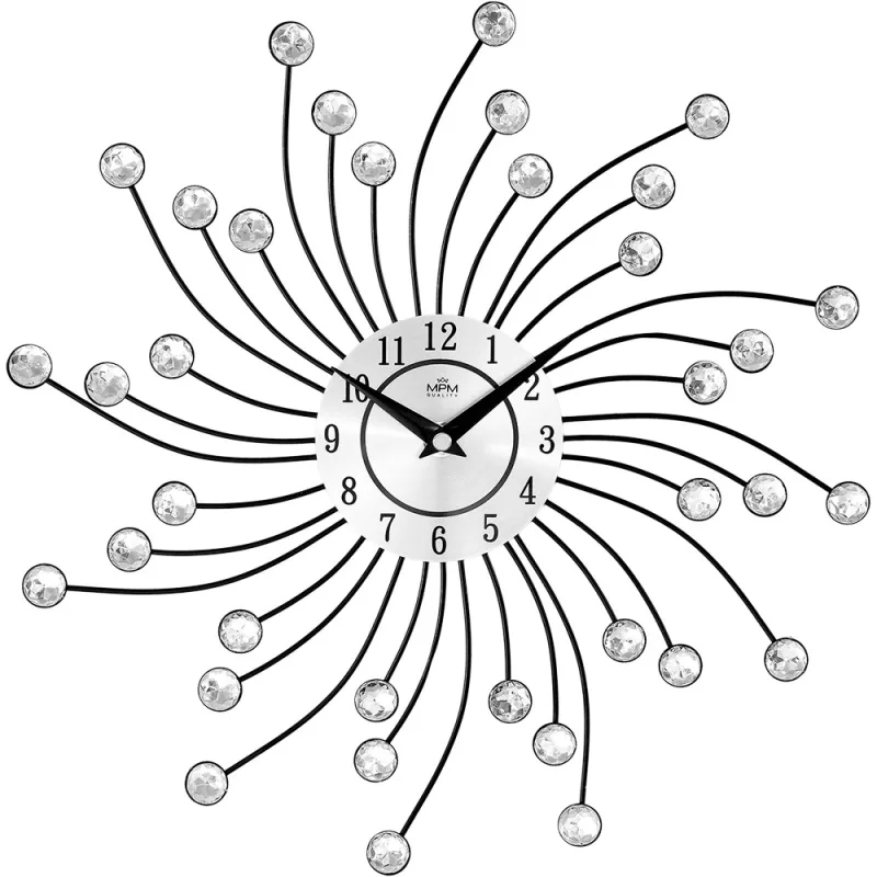 MPM Designové paprskovité skleněno kovové hodiny MPM Sophia E04.4495.70