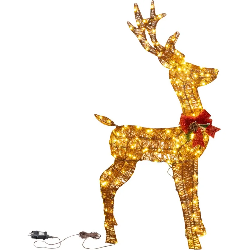 Dekorácia MagicHome Vianoce, jeleň, kov, 230xLED teplá biela, 1.2 m