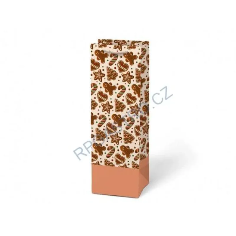 Papírová taška vánoční T12 na lahev V30 12 x 36 x 10 cm (5252801.2) (Papírová taška vánoční T12 na víno V30 12 x 36 x 10 cm (5252801.2))