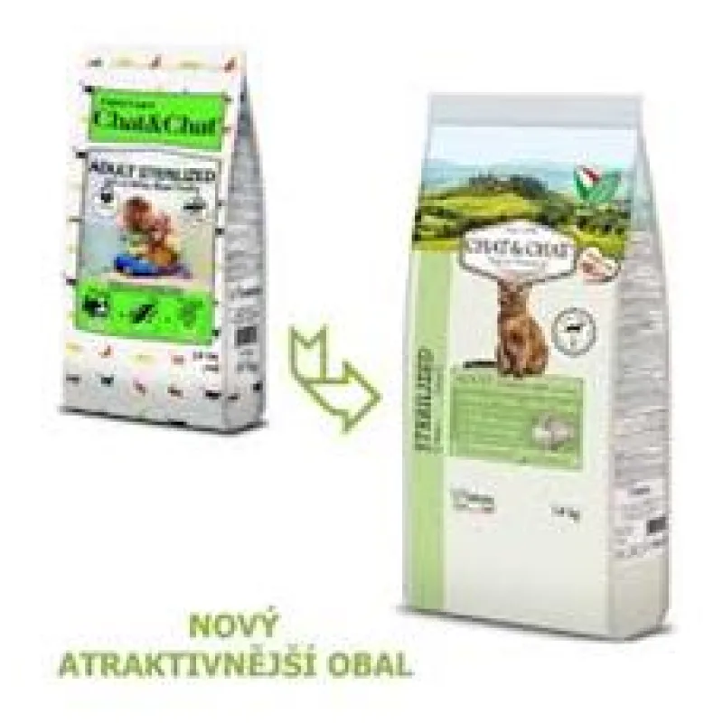 Chat & Chat Expert Adult Sterilized s drůbežím masem 14 kg