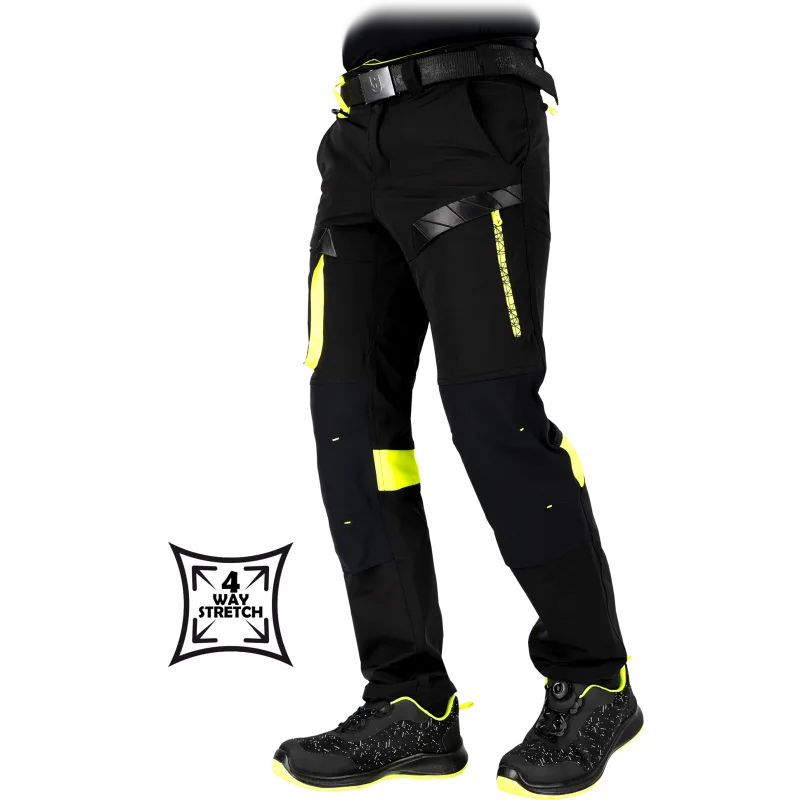 Leber&Hollman RAUT BY Rip-Stop nohavice Black/Yellow 46-62