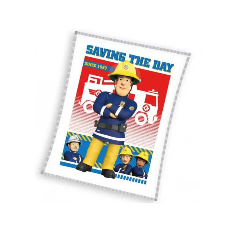 Detská deka Požiarnik Sam Hrdina 130x170 cm
