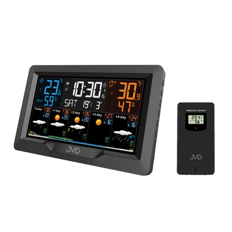 JVD Barevná digitální rádiem řízená meteorologická stanice JVD RB3390.1