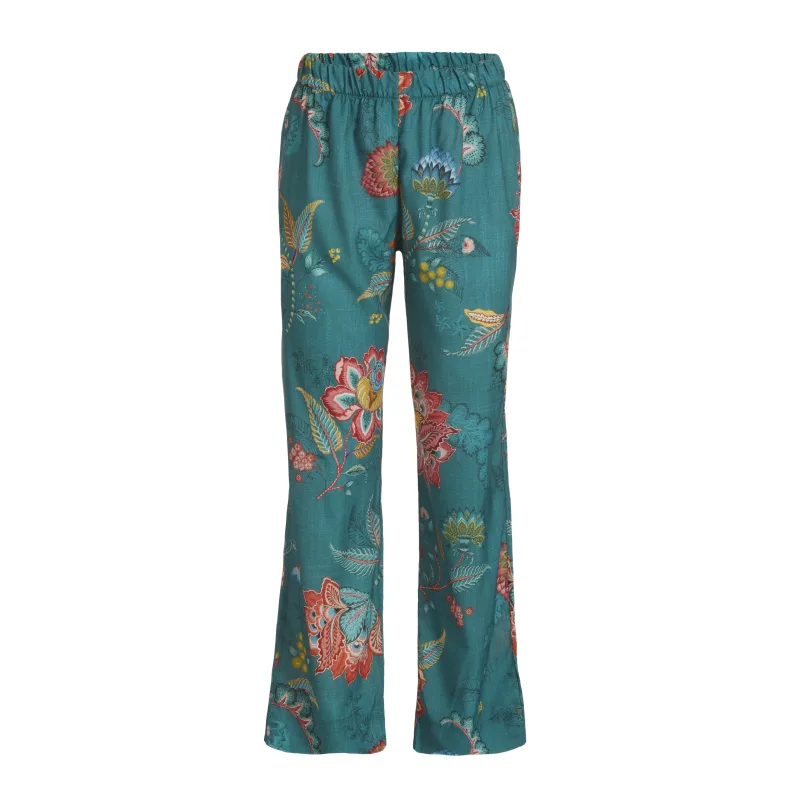 Pip Studio Belinna dámské dlouhé kalhoty Jambo Flower, zelené