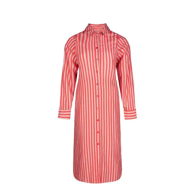 Pip Studio Darla dlouhá propínací košile Sumo Stripe, červená