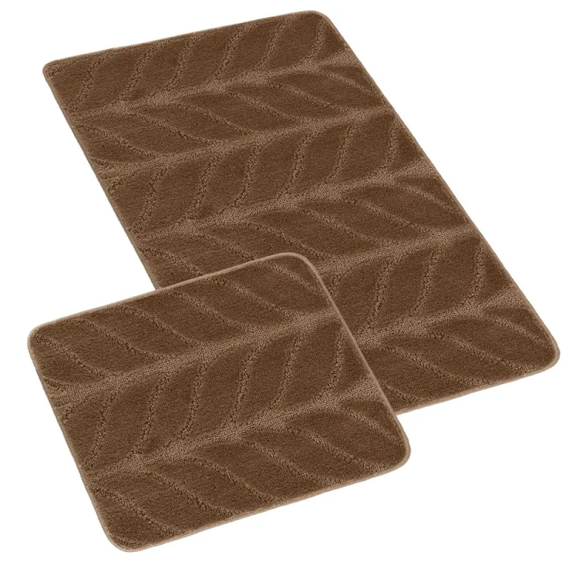 Kúpeľňová a WC predložka klas hnedý 60x100+60x50cm