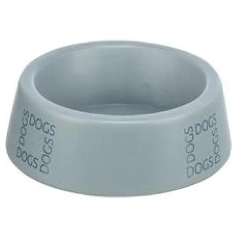 Keramická miska pro psy s nápisem DOGS, šedomodrá 1 l/ ø 20 cm