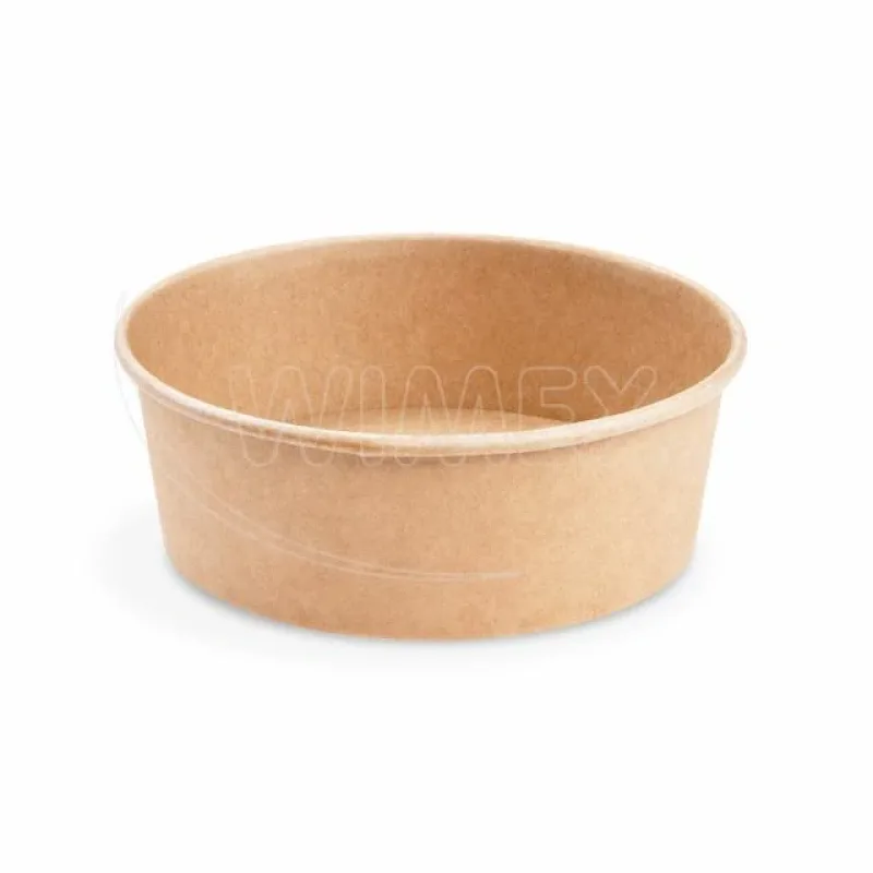 Papírové misky kulaté nepromastitelné kraft Ø185mm x 67mm, 1300 ml [50 ks] (82813)
