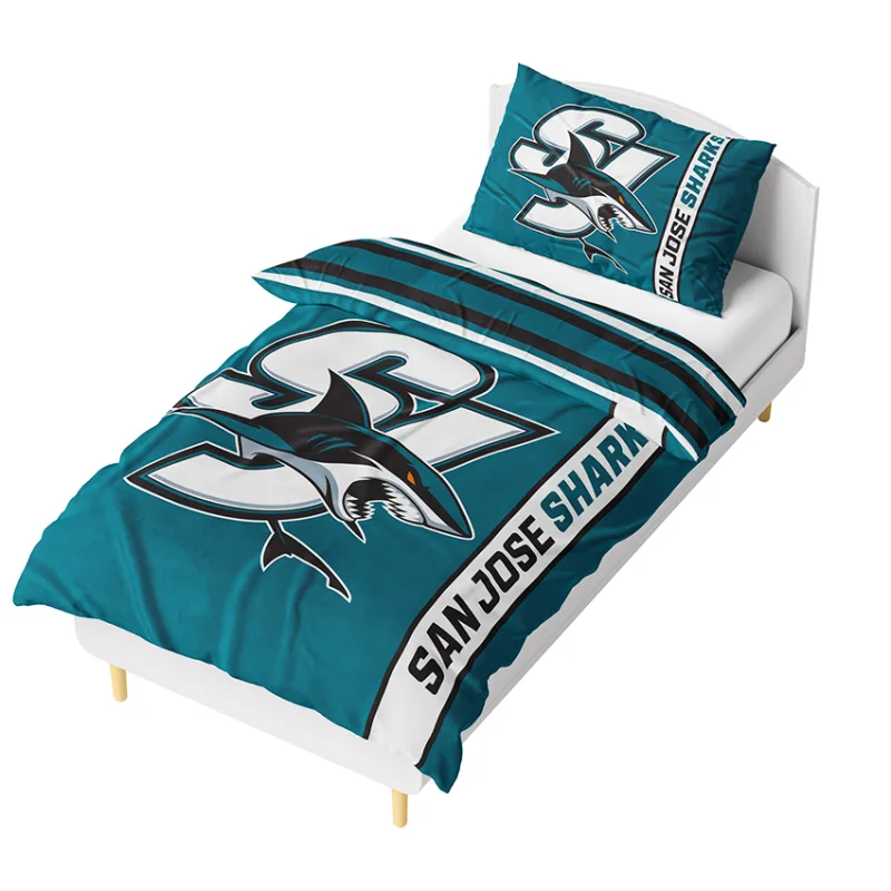 NHL Mikroplyšové obliečky San Jose Sharks Belt 140x200/70x90 cm