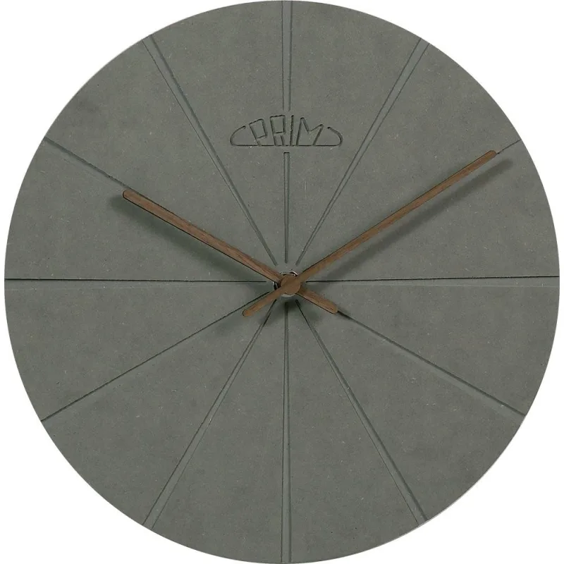 PRIM Šedé kulaté dřevěné nástěnné hodiny PRIM Design II E01P.3872.92