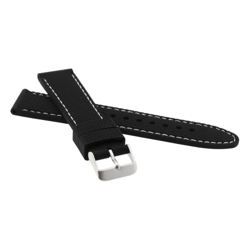 JVD Pánský černý silikonový řemínek na hodinky RP 110/24