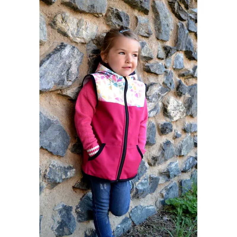 Detská vesta softshellová s kapucňou