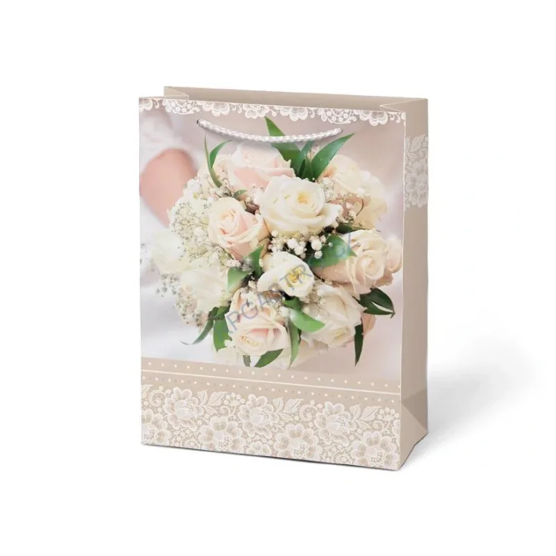Papírová taška dárková vel.T5 SVATEBNÍ 260x320x138 mm (5252827.3)