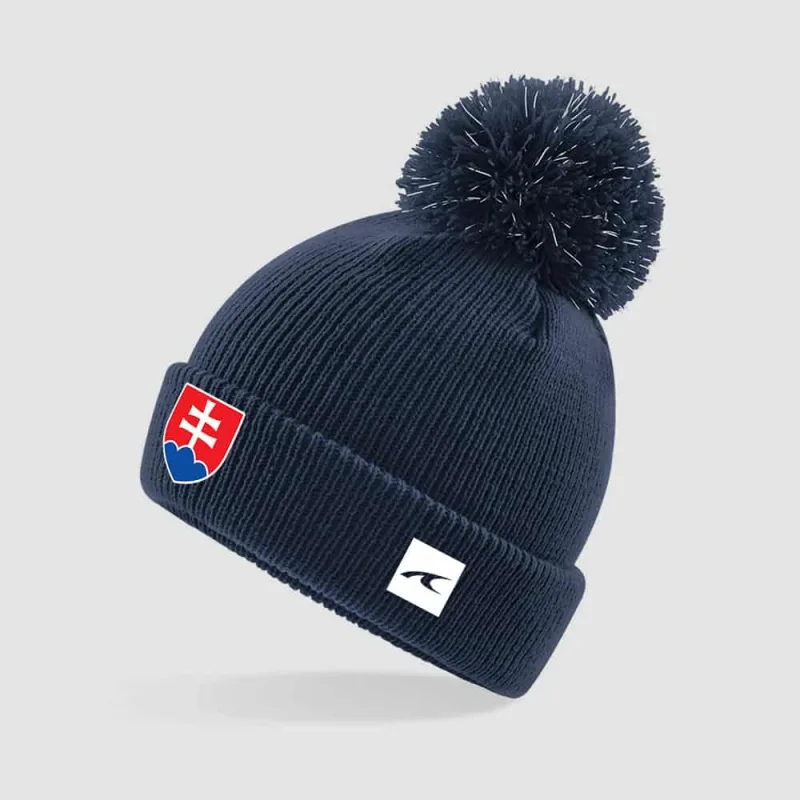 Slovensko pletená zimná čiapka tmavomodrá detská