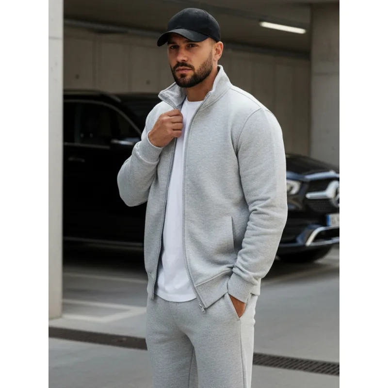 Dstreet pánska mikina sivá BX4109 XL