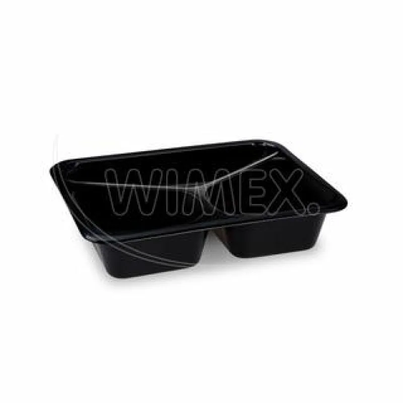 Menu mísa (PP) Reware Lunch vratná 3dílná 227 x 178 x 49 mm, černá [20 ks] (PP911)