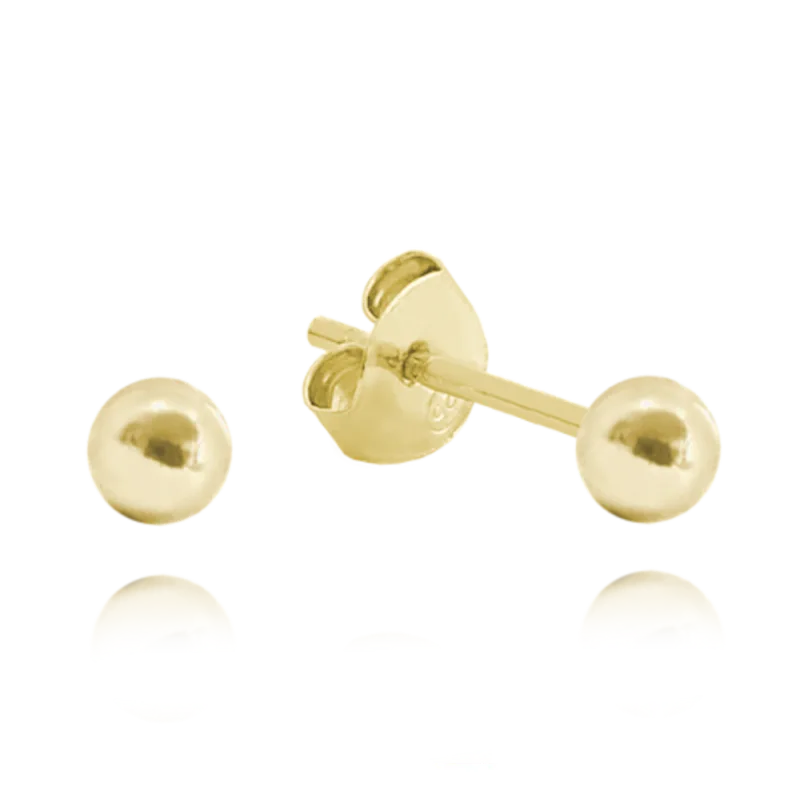 MINET Pozlacené stříbrné náušnice KULIČKY MALÉ 3 mm