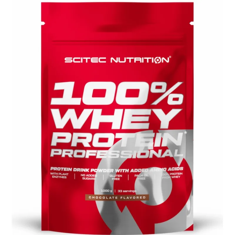 100% Whey Protein Professional 1000 g - Scitec Nutrition Príchuť: Jahoda - Biela čokoláda