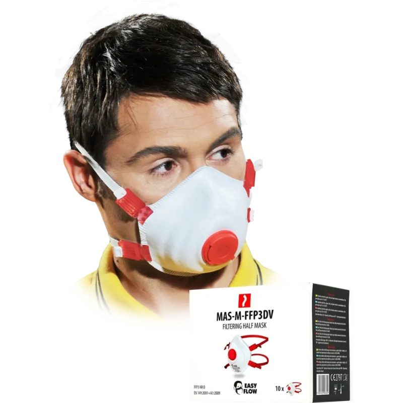 Reis MAS M FFP3DV Protiprachová polomaska s ventilom 10 ks