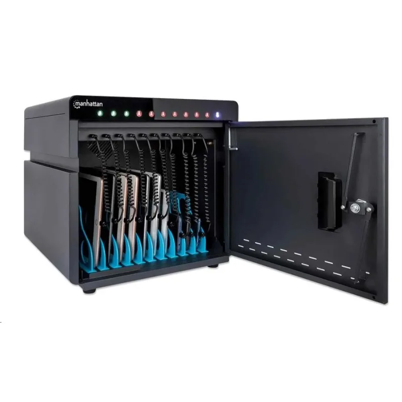 Stolná nabíjacia skrinka MANHATTAN - 10 portov, 180 W, prepäťová ochrana,…