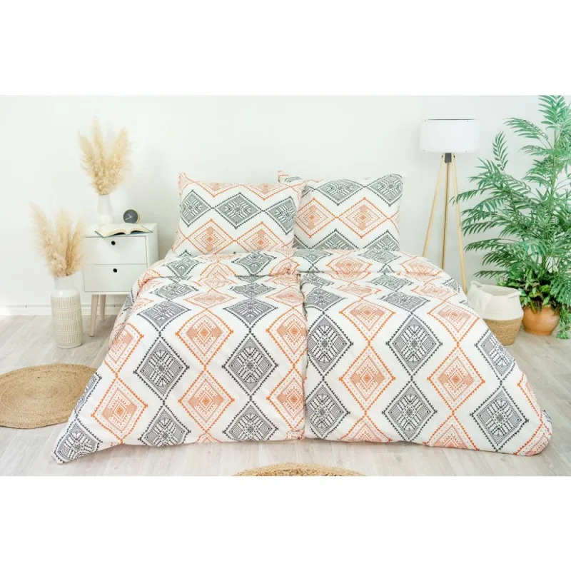 Obliečky 100% Bavlna Kosoštvorce 140x220/70x90 cm