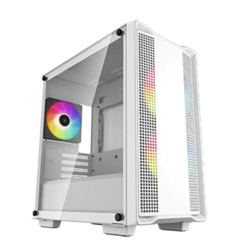 DEEPCOOL Case CC360 WH ARGB, mATX, Průhledná bočnice, 3x120mm Fan, bílá…