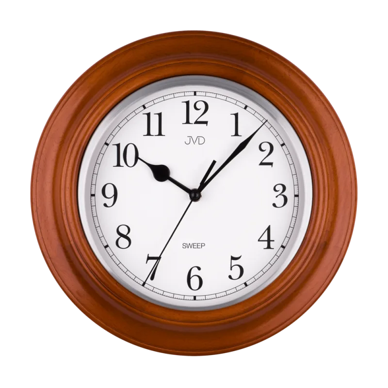 JVD Nástěnné netikající tiché dřevěné hodiny JVD quartz NS27043/41