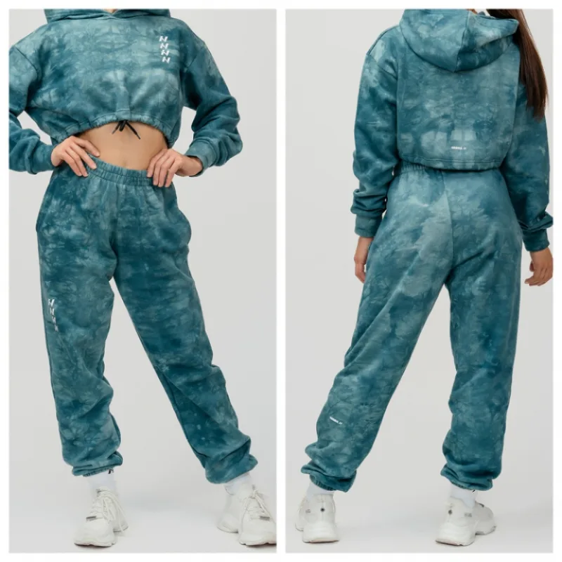 Voľné batikované tepláky Re-fresh 590 Green - NEBBIA Veľkosť: S