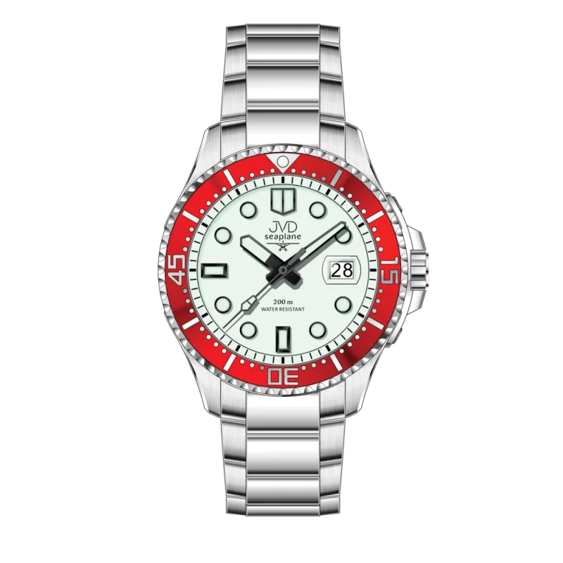 JVD Pánské vodotěsné ocelové náramkové hodinky pro potapěče 20ATM JVD JE1012.3