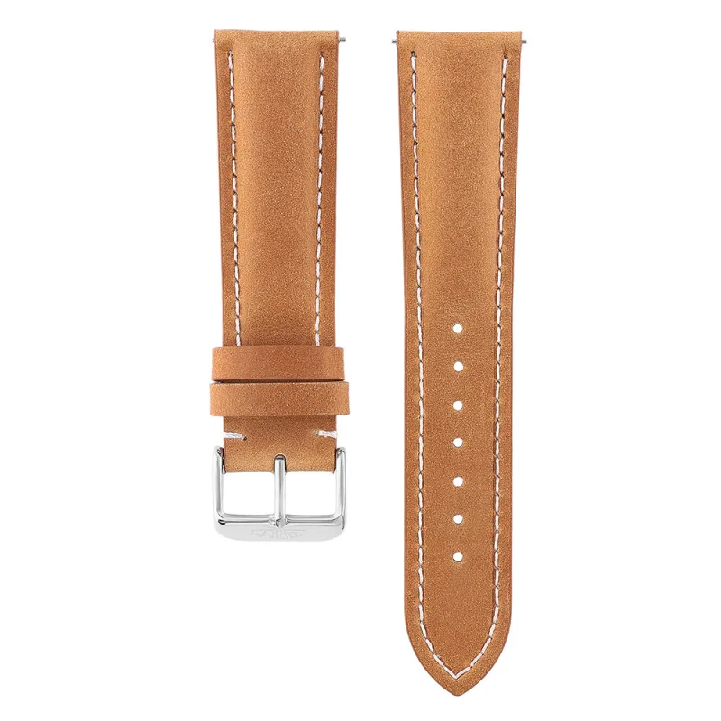 MPM Unisex kožený řemínek na hodinky RB.15892 (22 mm) - světle hnědý/bílý RB.15892.2220.5100.L1