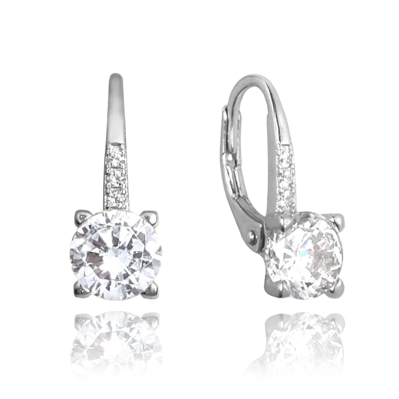 MINET Elegantní stříbrné náušnice s bílým zirkonem JMAS0150SE00